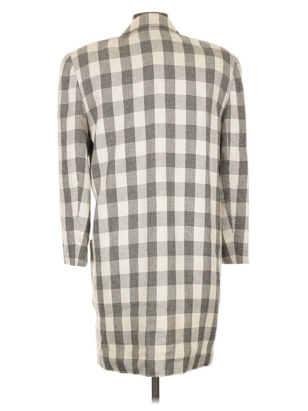 Christian Dior Suit Vintage Coat Checked Longline Women's Black & White Size 10 - Picture 2 of 6